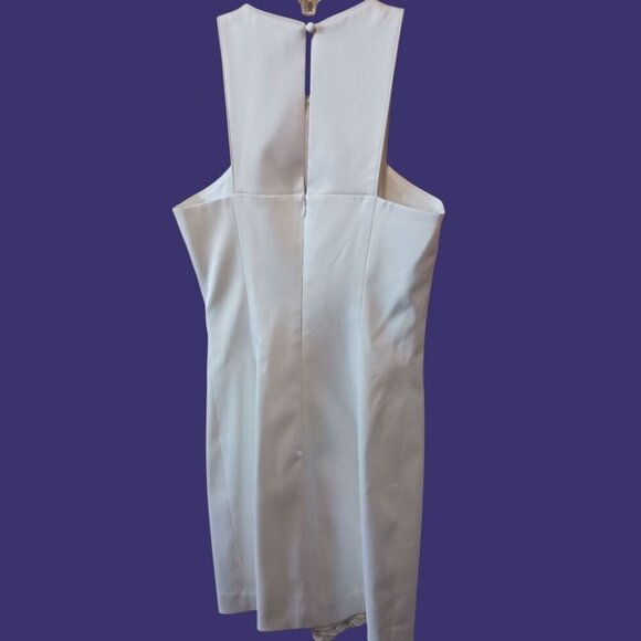 Laundry By Shelli Segal White Sleeveless Floral Lace Sheath Dress Size 0 - Picture 4 of 12